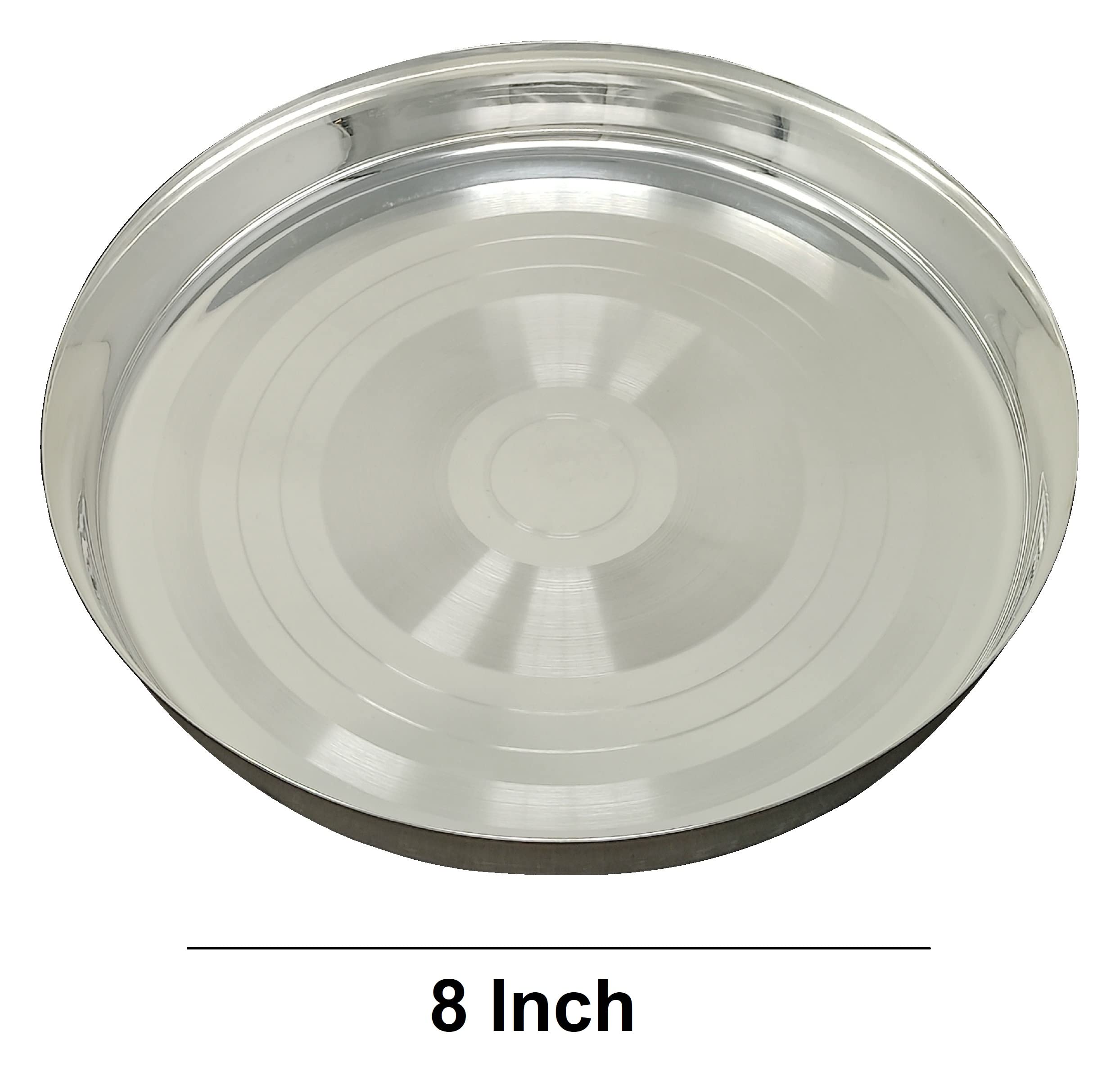 Bengalen Baby Dinner Set 8 Inch Silver Plated For Annaprashan Sanskar Rice Ceremony Gift For Girls Boys Kids Festive Birthday Re
